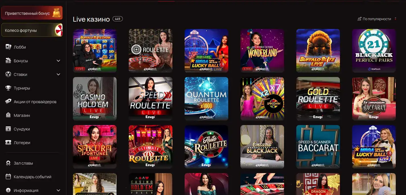 График управления банкроллом в казино